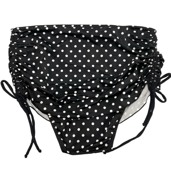 Prego NWT Black Polka Dot Ruched Bikini Set Maternity Swimsuit Women’s Medium - Picture 6 of 12